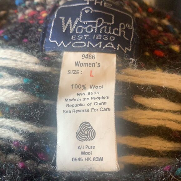 Vintage Woolrich Sweater Women's Large Wool Fair Isle Crewneck Pullover Grandma - Picture 8 of 9